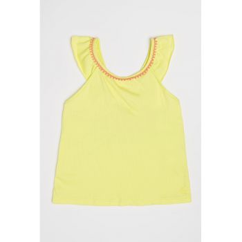 Top cu volane cu broderie