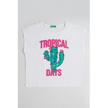Top de bumbac cu paiete