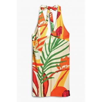 Top de plaja cu decolteu halter