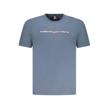 Tricou barbati cu imprimeu cu logo si decolteu la baza gatului