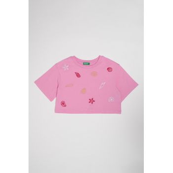 Tricou crop din bumbac