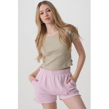 Tricou crop slim-fit