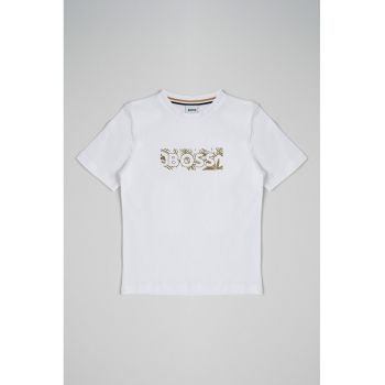 Tricou cu decolteu la baza gatului si logo