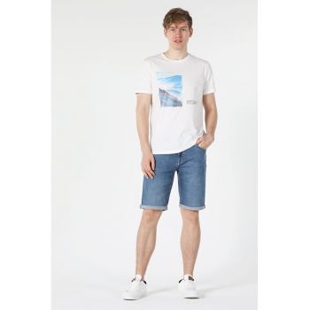 Tricou Cu Maneca Scurta De Barbati Alb Regular Fit mountain