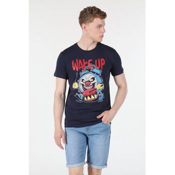 Tricou Cu Maneca Scurta De Barbati Albastru Marin Regular Fit1