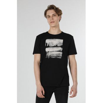 Tricou Cu Maneca Scurta De Barbati Negru Regular Fit new york