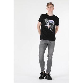 Tricou Cu Maneca Scurta De Barbati Negru Regular Fit -