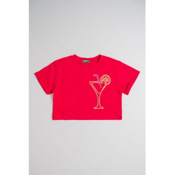 Tricou din bumbac cu broderie
