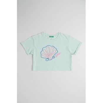 Tricou din bumbac cu broderie