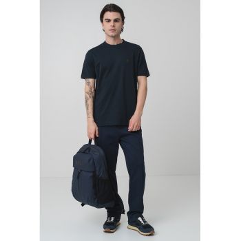 Tricou din bumbac cu decolteu la baza gatului