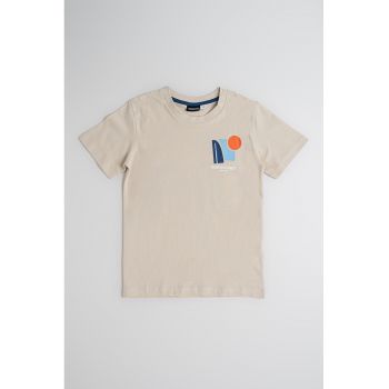 Tricou din bumbac cu imprimeu discret