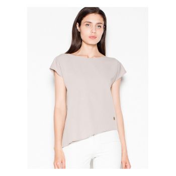 Bluza dama -  asimetrica - bej - poliester 65% - viscoza 35%