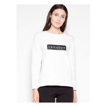 Bluza dama  asimetrica - imprimeu original - bej - bumbac