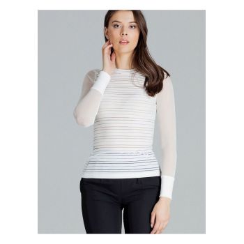 Bluza dama -  bej - maneci lungi din plasa - moale - viscoza