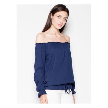 Bluza dama  bleumarin - bumbac - maneca lunga - model lejer
