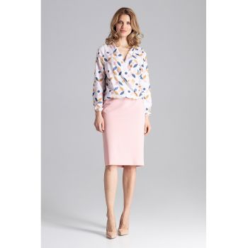Bluza dama eleganta -  Maneca lunga - Poliester/Elastan - Multicolor