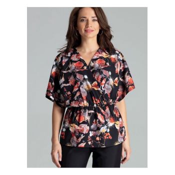 Bluza dama -  florala - cu maneci kimono - multicolor - poliester