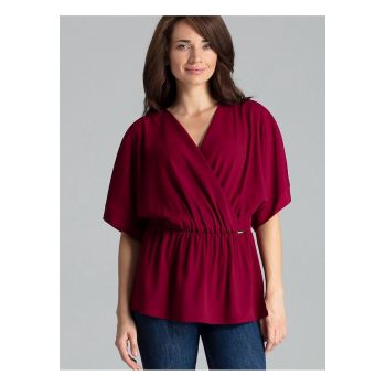 Bluza dama -  lejera - cu maneci kimono - rosu - poliester