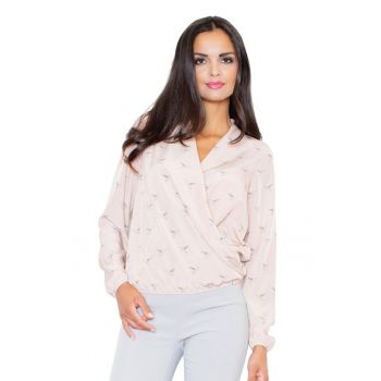 Bluza dama -  M371 - eleganta - maneci lungi - roz - poliester