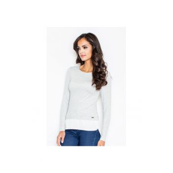 Bluza dama  M374 - gri deschis - maneca lunga - material viscoza -