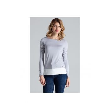 Bluza dama  M374 - maneca lunga - gri inchis - viscoza de inalta calitate -