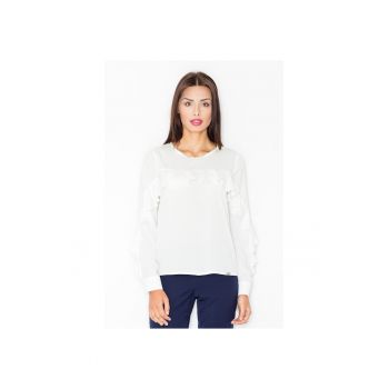 Bluza dama -  M466 - eleganta - maneca lunga - bej - poliester -