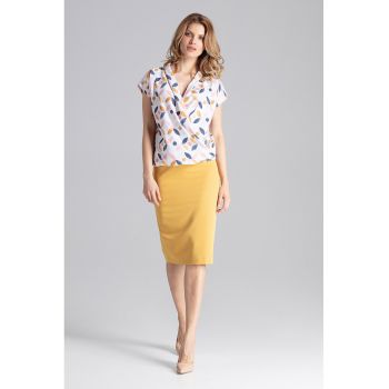 Bluza dama -  Maneca scurta - Eleganta - Poliester/Elastan - Multicolor