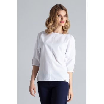 Bluza dama -  Poliester/Bumbac - Alb