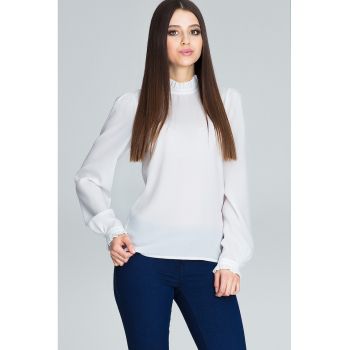 Bluza dama -  Poliester/Viscoza/Elastan - Eleganta - Ecru