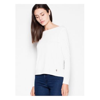Bluza dama -  scurta - cu maneci lungi - decupaj spate - bej - viscoza