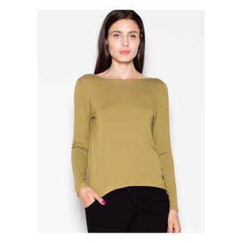 Bluza dama -  scurta - cu maneci lungi - verde - viscoza