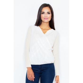 Bluza dama -  Viscoza/Elastan - Alb/Bej