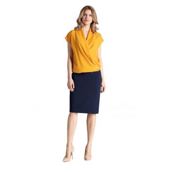 Bluza eleganta dama M652 -  Poliester/Elastan - Galben -