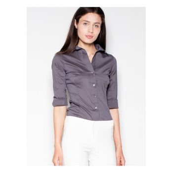 Camasa dama -  lunga - gri - bumbac 80%