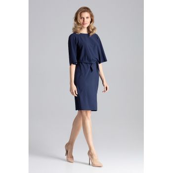 Rochie bleumarin  M656 - design modern - confortabil - poliester-elastan