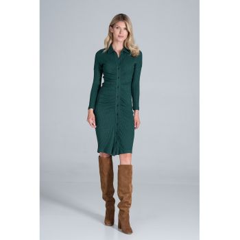 Rochie camasa midi  eleganta - viscoza