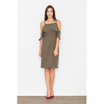 Rochie cocktail -  elegant - verde - poliester