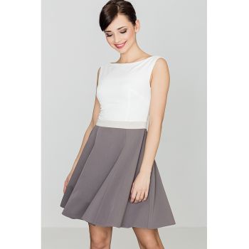Rochie cocktail  K083 - evazata - fara bretele - decupaj in talie - poliester-viscoza