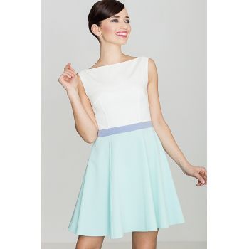 Rochie de cocktail  K083 - evazata - fara bretele - mint - poliester 65% - viscoza 35%