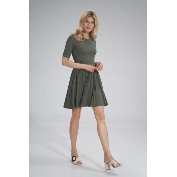 Rochie de vara -  M751 - maneci scurte - verde - viscoza