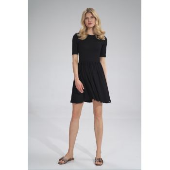Rochie de vara  model M751 - neagra - maneca scurta - viscoza -