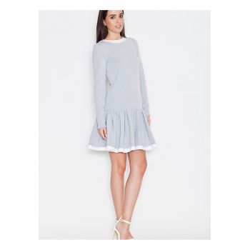 Rochie de zi  gri - casual - bumbac