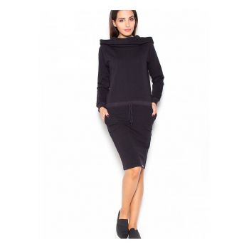 Rochie de zi  neagra - fabricata din material confortabil -