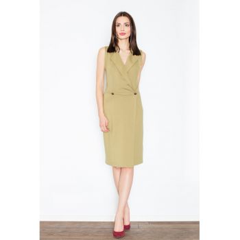 Rochie eleganta  M443 - fara maneci - verde - viscoza