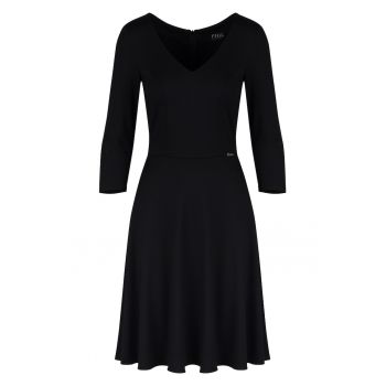 Rochie eleganta  M709 - maneci 3/4 - neagra - viscoza