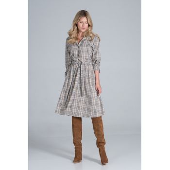 Rochie eleganta  M838 128 - midi - viscoza - bej