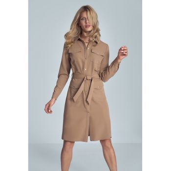 Rochie -  eleganta - maro - poliester