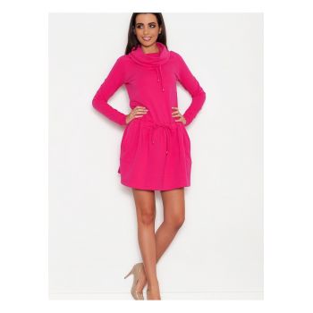 Rochie  fusta evazata - maneca lunga - reglabila - bumbac 95% elastan 5%