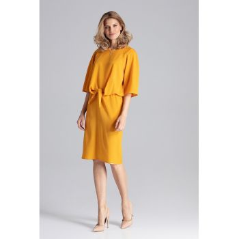 Rochie -  galbena - design modern - poliester - galben -