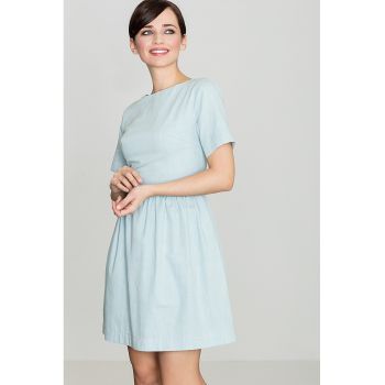 Rochie  K164 - albastru - bumbac
